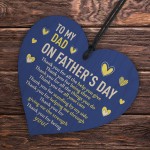 Fathers Day Thank You Gift For Dad Wooden Heart Gifts