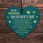 Fathers Day Thank You Gift For Grandad Wooden Heart Gifts