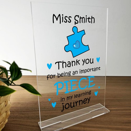 Thankyou Gift For Teacher Teaching Assistant Personalised Plaque