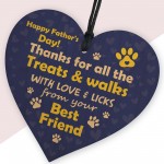 Fathers Day Funny Gifts From The Dog Novelty Wooden Heart
