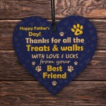 Fathers Day Funny Gifts From The Dog Novelty Wooden Heart