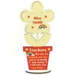 Teacher Wooden Flower PERSONALISED Gift Thank You Teacher Gift