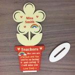 Teacher Wooden Flower PERSONALISED Gift Thank You Teacher Gift