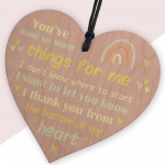 Thank You Gifts For Him Her Wooden Hanging Heart Plaque Gift