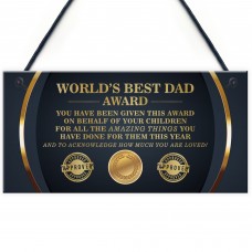 BEST DAD AWARD Dad Sign Fathers Day Gift From Daughter Son