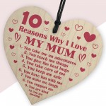 Mother Daughter Gift Wood Heart LOVE Mum Christmas Birthday Gift