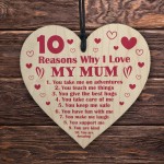 Mother Daughter Gift Wood Heart LOVE Mum Christmas Birthday Gift