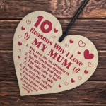 Mother Daughter Gift Wood Heart LOVE Mum Christmas Birthday Gift