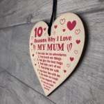 Mother Daughter Gift Wood Heart LOVE Mum Christmas Birthday Gift