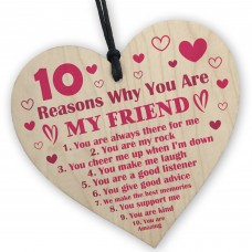 BEST FRIEND GIFT For Birthday Christmas Wood Heart Novelty