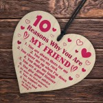 BEST FRIEND GIFT For Birthday Christmas Wood Heart Novelty