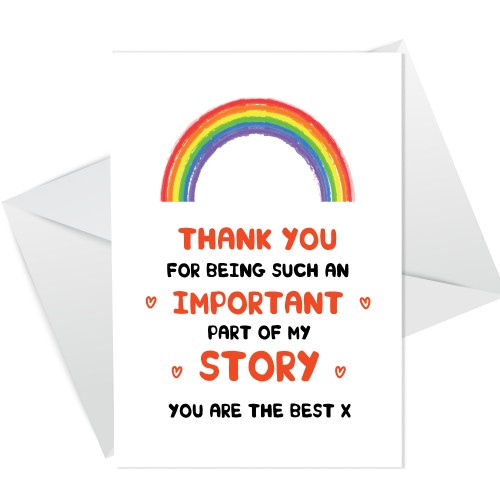 Thank You Card Part Of My Story Teacher Thank You Card