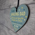 Gift For AMAZING DAD For Fathers Day Birthday Wooden Heart