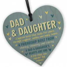 Dad And Daughter Gifts Wood Heart Sign Fathers Day Gift Birthday
