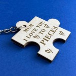 Mum I Love You To Piece Wood Keyring Mum Birthday Gifts