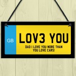Number Plaque Love You Sign Dad Gift For Fathers Day Birthday