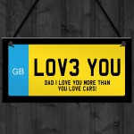 Number Plaque Love You Sign Dad Gift For Fathers Day Birthday
