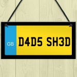 Novelty Dad Shed Sign Hanging Plaque Number Plate Sign Dad Gifts