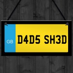 Novelty Dad Shed Sign Hanging Plaque Number Plate Sign Dad Gifts