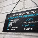  Funny Joke Grandad Gift Grandad Sign Birthday Fathers Day Gift