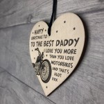 Happy Christmas To The Best Daddy Motorbike Gift Wood Heart Moto