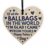 Funny Fathers Day Card and Wooden Heart Novelty Fathers Day Joke