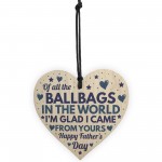 Funny Fathers Day Card and Wooden Heart Novelty Fathers Day Joke