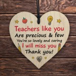 Thank You Gift For Teacher Heart Wood Plaque Leaving School End