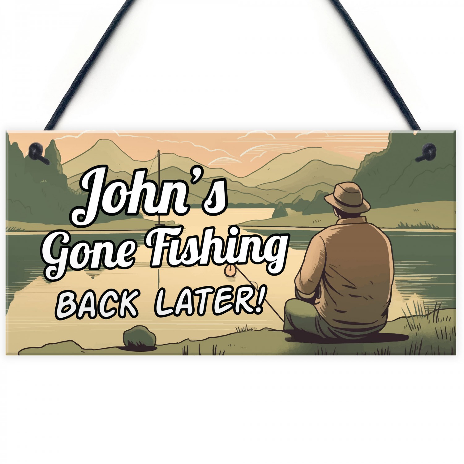 Personalised Gone Fishing Sign Fishing Gifts For Men Dad Grandad