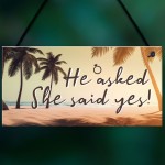 He Asked She Said Yes Sign Engagement Gift For Couple Daughter