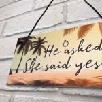 He Asked She Said Yes Sign Engagement Gift For Couple Daughter