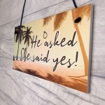 He Asked She Said Yes Sign Engagement Gift For Couple Daughter