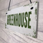 Shabby Chic Greenhouse Sign Hanging Wall Plaque Garden Shed Sign