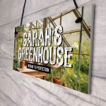 Novelty Greenhouse Sign Shabby Personalised Garden Sign Shed