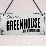 Personalised Greenhouse Sign Shed Sign Gift For Him Her Grandad