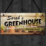 Shabby Greenhouse Sign PERSONALISED Shed Sign Garden Sign