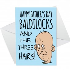 Funny Rude Fathers Day Bald Card For Dad From Daughter Son 