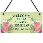 PERSONALISED Home Cocktail Bar Sign Garden Bar Home Bar Pub