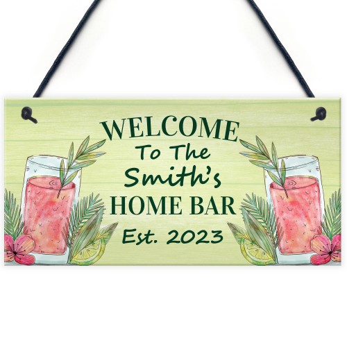 PERSONALISED Home Cocktail Bar Sign Garden Bar Home Bar Pub