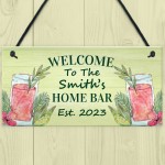 PERSONALISED Home Cocktail Bar Sign Garden Bar Home Bar Pub