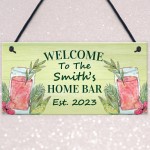 PERSONALISED Home Cocktail Bar Sign Garden Bar Home Bar Pub