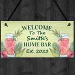 PERSONALISED Home Cocktail Bar Sign Garden Bar Home Bar Pub