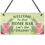 Home Bar Welcome Cocktail Sign Garden Bar Decor Plaques Novelty