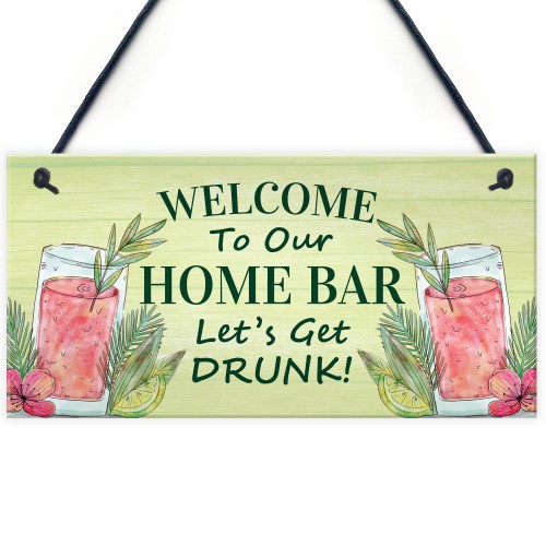 Home Bar Welcome Cocktail Sign Garden Bar Decor Plaques Novelty