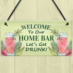 Home Bar Welcome Cocktail Sign Garden Bar Decor Plaques Novelty