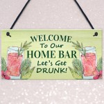 Home Bar Welcome Cocktail Sign Garden Bar Decor Plaques Novelty