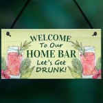 Home Bar Welcome Cocktail Sign Garden Bar Decor Plaques Novelty