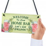 Home Bar Welcome Cocktail Sign Garden Bar Decor Plaques Novelty