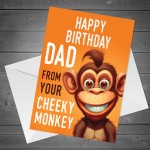 Funny Birthday Card For Dad Monkey Design From Daughter Son