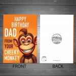 Funny Birthday Card For Dad Monkey Design From Daughter Son